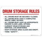 Drum Storage Rules Sign