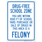 You Are Within 1000 Ft Of A School Yard Purchase Or Sale of Drugs In This Area Sign