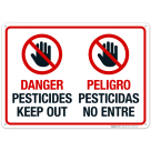 Danger Pesticides Bilingual Sign