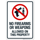 No Firearms Or Weapons Allowed On This Property Sign
