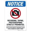 Notice Recording Taping Photographing Strictly Prohibited Sign