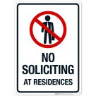 No Soliciting At Residences Sign