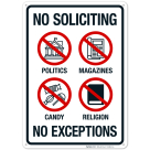 No Exceptions Politics Magazines Candy Religion Sign