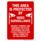 This Area Is Protected By Video Surveillance Security Cameras And Equipment Sign