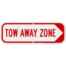 Tow Away Zone Right Arrow Sign