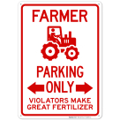 Farmer Parking Only Violators Make Great Fertilizer Sign