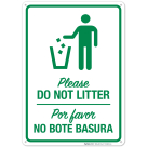 Please Do Not Litter Bilingual Sign