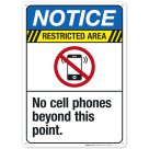 No Cell Phones Beyond This Point Sign
