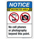 No Cell Phones or Photography Sign