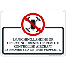 Launching Landing Or Operating Drones Or Remote Controlled Aircraft Sign