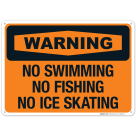 No Swimming No Fishing No Ice Skating Sign