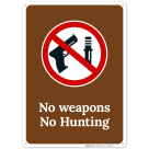 No Weapons No Hunting Sign