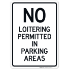 No Loitering Permitted In Parking Areas Sign