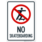 No Skateboarding With Graphic Sign
