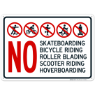 No Skateboarding No Bicycle Riding No Roller Blading No Scooter Riding Sign