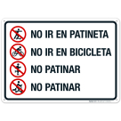 No Skateboarding No Bicycle Riding No Roller Blading Spanish Sign