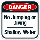 No Jumping Or Diving Sign, Pool Sign