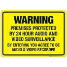Premises Protected By 24 Hour Audio And Video Surveillance By Entering You Agree Sign