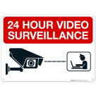 24 Hour Video Surveillance With Graphics Sign