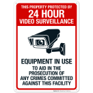 This Property Protected By 24 Hour Video Surveillance Equipment In Use Sign