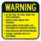 Do Not Use The Pool When You Have Diarrhea Sign, Pool Sign