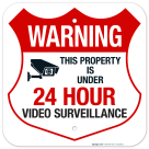 Warning This Property Is Under 24 Hour Video Surveillance Sign