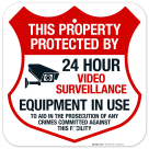 This Property Protected By 24 Hour Video Surveillance Equipment In Use To Aid Sign