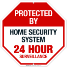Protected By Home Security System 24 Hour Surveillance Sign