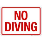 No Diving Sign, Pool Sign, (SI-6632)