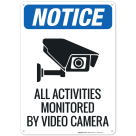 All Activities Monitored By Video Camera With Graphic Sign