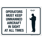 Operators Must Keep Unmanned Aircraft In Sight At All Times Sign