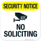 Security Notice No Soliciting Sign