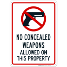No Concealed Weapons Allowed On This Property Sign, (SI-66392)