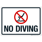 No Diving Sign, Pool Sign, (SI-6644)