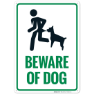 Beware Of Dog Sign With Graphic Sign