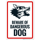 Beware Of Dangerous Dog Sign With Graphic Sign