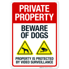 Private Property Beware Of Dogs Property Is Protected By Video Sign