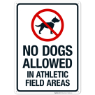 No Dogs Allowed In Athletic Field Areas Sign