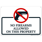 No Firearms Allowed On This Property With Graphic Sign