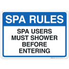 Spa Rules Sign, Pool Sign, (SI-6671)