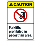 Forklifts Prohibited In Pedestrian Area Sign