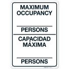 Maximum Occupancy Persons Bilingual Sign, (SI-66862)