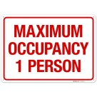 Maximum Occupancy Persons 1 Sign
