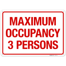 Maximum Occupancy Persons 3 Sign