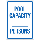 Pool Capacity Sign, Pool Sign, (SI-6689)
