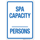 Spa Capacity Sign, Pool Sign, (SI-6690)