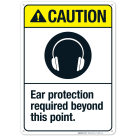Caution Ear Protection Required Beyond This Point Sign