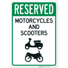Reserved Motorcycles And Scooters Sign