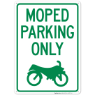Moped Parking Only With Bike Graphic Sign
