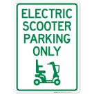 Electric Scooter Parking Only With Graphic Sign